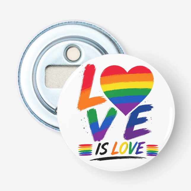 Décapsuleur L'amour est l'amour – Conception de pinceau Rainbo (Devant)