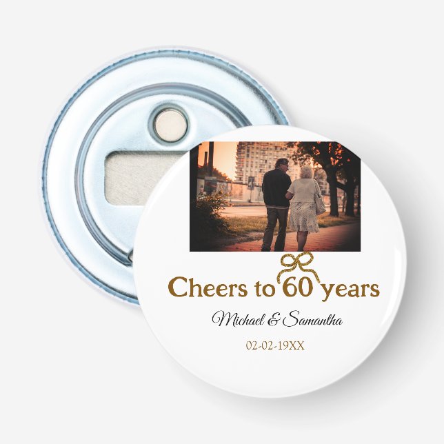 Décapsuleur L'arc d'or applaudit à 60 ans de mariage (Devant)