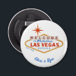 Décapsuleur Las Vegas Mariage Favor Bouteille magnétique<br><div class="desc">Le Mariage De Las Vegas Favore L'Ouverture De Bouteille Magnétique. Personnalisé avec le nom du couple et la date du mariage. Entrez l'outil Zazzle Design pour plus de personnalisation.</div>