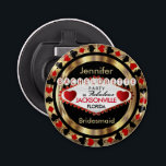 Décapsuleur Las Vegas Poker Chip - Bachelorette Party<br><div class="desc">Bottle Opener prêt à vous personnaliser. Fait un grand cadeau de fête pour votre femme de chambre, votre femme de chambre d'honneur, etc... Prêt à passer le temps de votre vie, célébrez avec ce thème unique de la fête de Las Vegas. Faites des souvenirs à votre Bachelorette Party qui sera...</div>