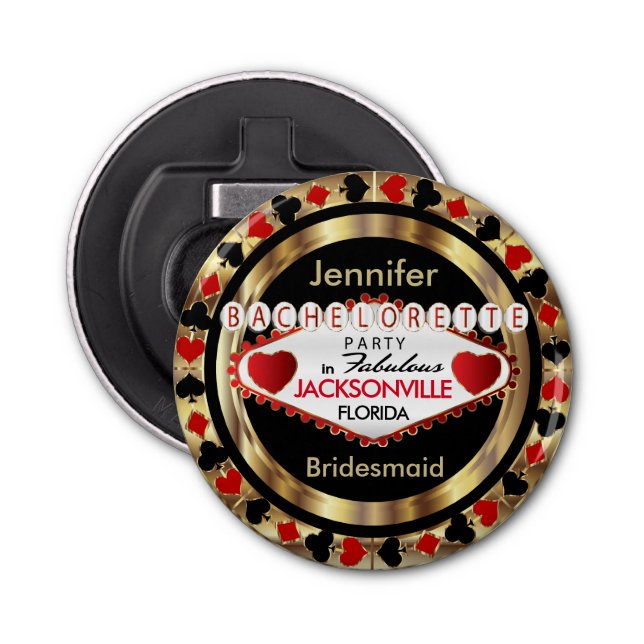 Décapsuleur Las Vegas Poker Chip - Bachelorette Party (Devant)