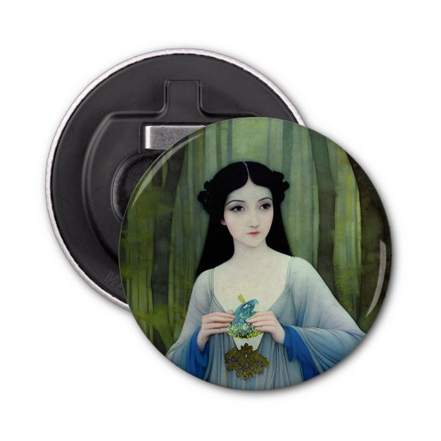 Décapsuleur Lave-encre illustration de la belle femme à Woods (Devant)