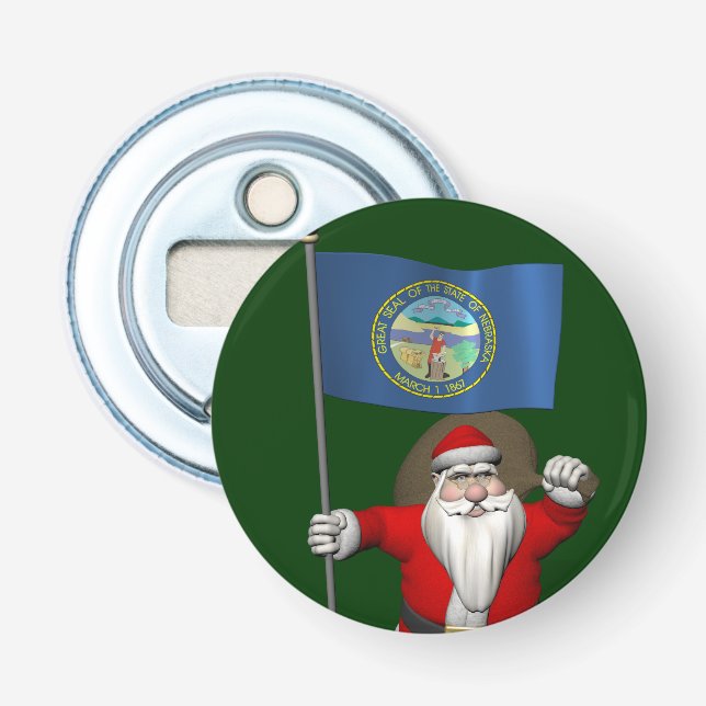 Décapsuleur Le Père Noël Avec L'Ensigne Du Nebraska (Devant)
