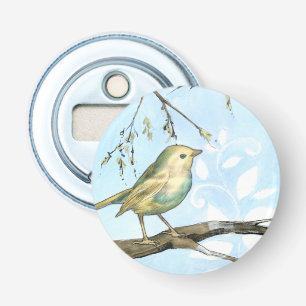 Décapsuleur Le petit oiseau jaune était perché sur une branc