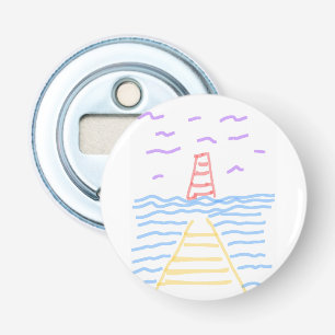 Décapsuleur Le phare et l'ouverture de la bouteille du bouton
