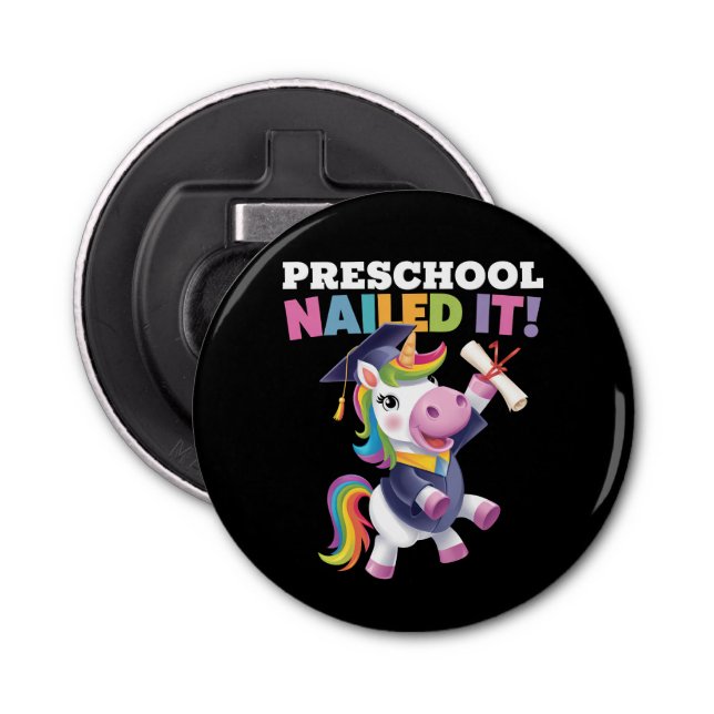 Décapsuleur Le préscolaire l'a cloué Unicorn Graduation Cap (Devant)