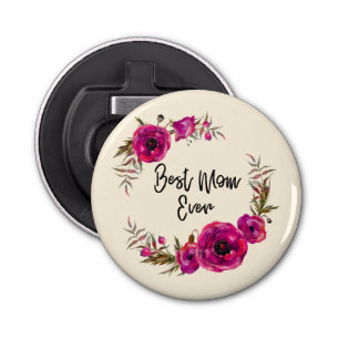 Décapsuleur Les pavots rose Fuchsia Meilleure Maman Jamais - F