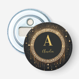 Décapsuleur Lettre de monogramme personnalisée avec paillettes