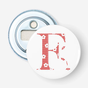 Décapsuleur LETTRE Motif Fleur F(rouge)