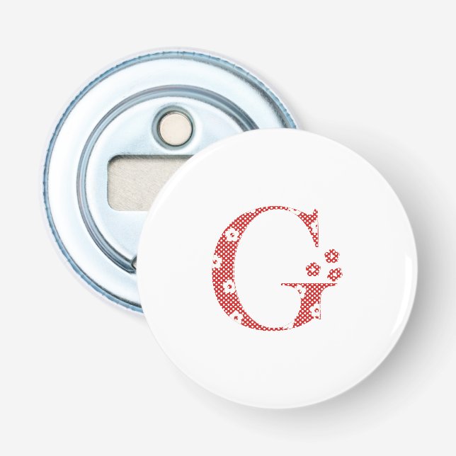 Décapsuleur LETTRE Motif Fleur G(rouge) (Devant)