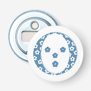 Décapsuleur LETTRE Motif Fleur O(bleu)
