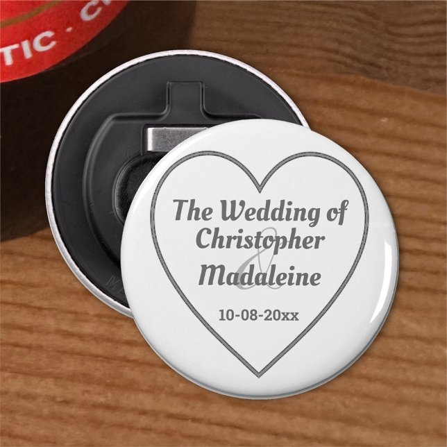 Décapsuleur Lettres gris argent simples sur un (Créateur téléchargé)