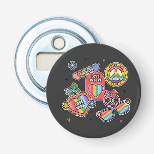 Décapsuleur LGBT+pride. L'amour, c'est l'amour, l'égalité, le