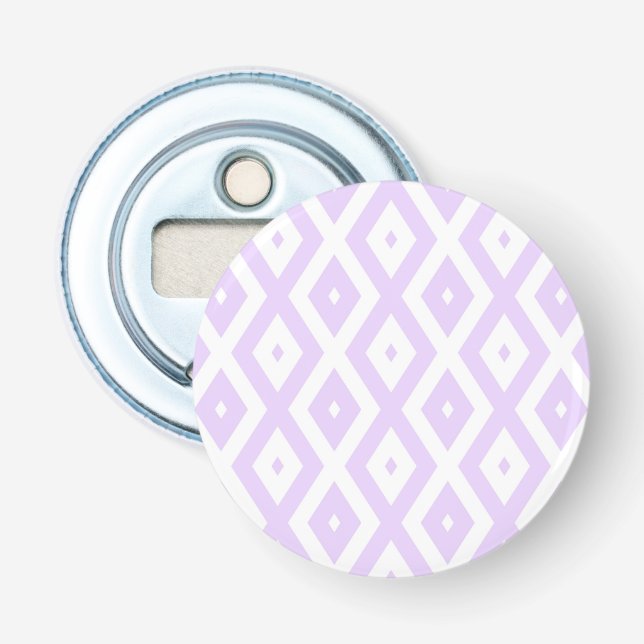 Décapsuleur Lilac motif de diamants violet et blanc (Devant)