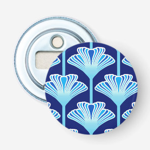 Décapsuleur Lily Art Déco, bleu de cobalt, aqua et blanc