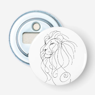 Décapsuleur Lion Dessiné à la Main - Art en Ligne Minimaliste