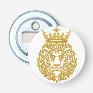 Décapsuleur Lion d'Or avec Couronne - Style de Broderie Majest