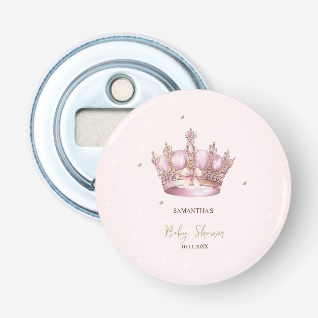 Décapsuleur Little Princess Crown Pearls Dots Baby Shower (Devant)