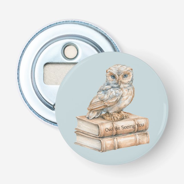 Décapsuleur Livres de Hibou Bleu Vous Verra (Devant)