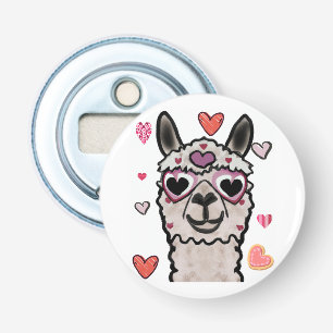 Décapsuleur Llama cool avec lunettes de coeur