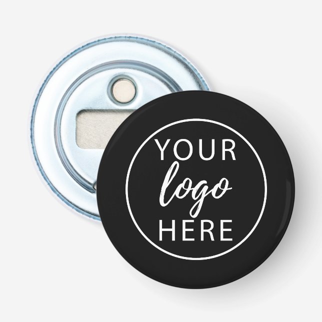 Décapsuleur Logo d'entreprise noir personnalisé (Devant)