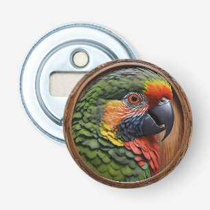 Décapsuleur Lorikeet à arc-en-ciel australien encadré en bois,