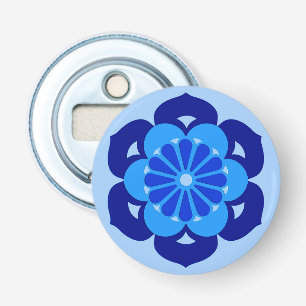 Décapsuleur Lotus Flower Mandala, Indigo et bleu clair