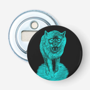 Décapsuleur Loup noir en colère dans la nuit