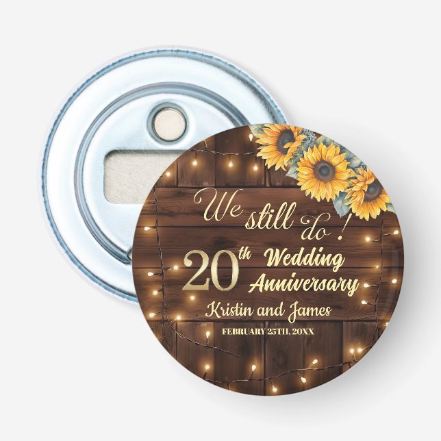 Décapsuleur Lumières de Chaîne de 20e Anniversaire de Mariage  (Devant)