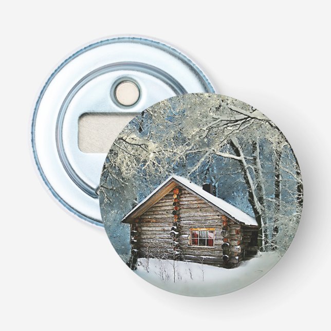 Décapsuleur Magie hivernale Rustique Cabine de billes (Devant)