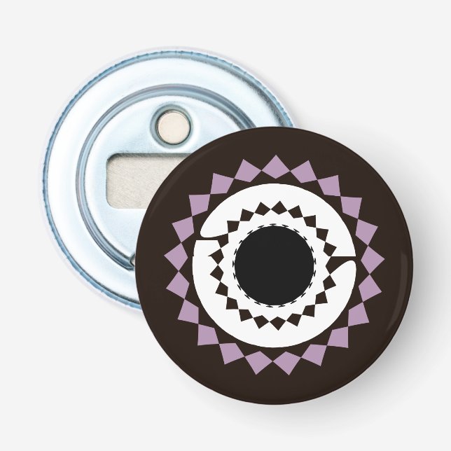 Décapsuleur Magnet d'ouverture de bouteille en mandala noir (Devant)