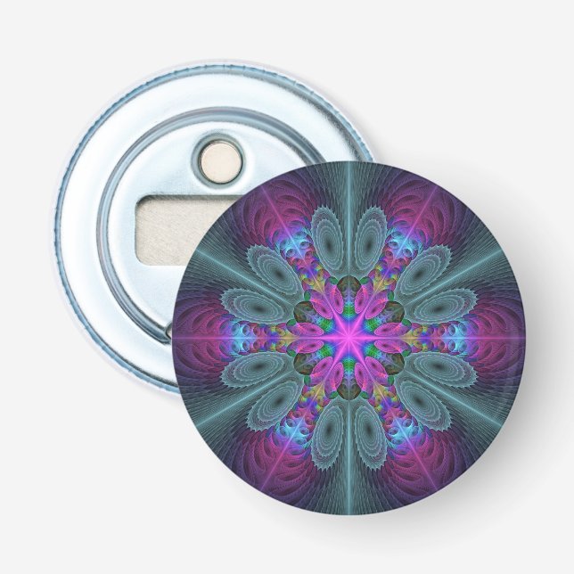 Décapsuleur Mandala Coloré Frappant Art Fractal Kaléidoscope (Devant)