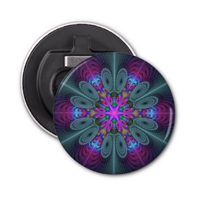 Décapsuleur Mandala Colorful Striant Fractal Art Kaleidoscope (Devant)