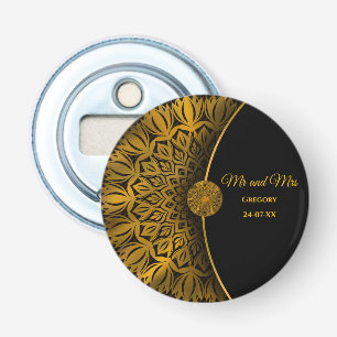 Décapsuleur Mandala de luxe classique noir et or