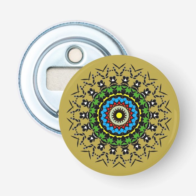 Décapsuleur Mandala Floral Sans Couture (Devant)
