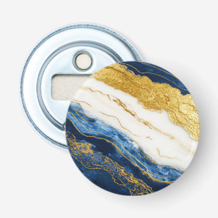 Décapsuleur Marbre bleu marine de luxe et feuille d'or