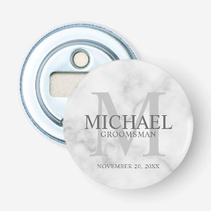 Décapsuleur Marbre Groomsmen personnalisé nom et monogramme