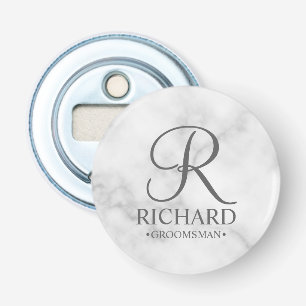 Décapsuleur Marbre Nom et monogramme du Groomsman personnalisé