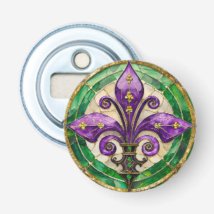 Décapsuleur Mardi Gras Vitrail Fleur de lis