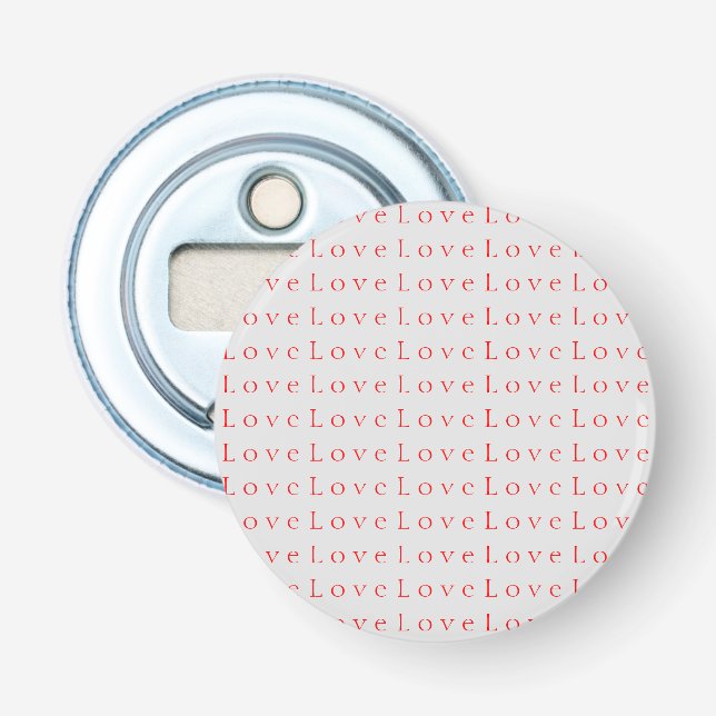 Décapsuleur Mariage Amour Rouge Unique Élégant (Devant)