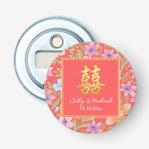 Décapsuleur Mariage chinois Peranakan double xi floral 