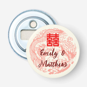 Décapsuleur Mariage chinois rouge dragon et Phénix