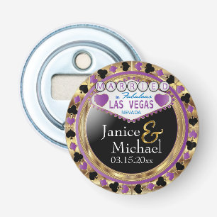 Décapsuleur Mariage Couple Las Vegas Style - Violet