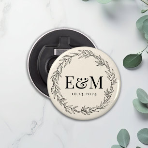 Décapsuleur Mariage de première couronne florale personnalisée