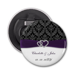 Décapsuleur Mariage Diamante Damas Violet