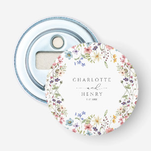 Décapsuleur Mariage Floral Rustique Fleurs Sauvages Simple