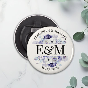 Décapsuleur Mariage floral violet personnalisé Favoriser