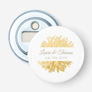 Décapsuleur Mariage jaune et blanc