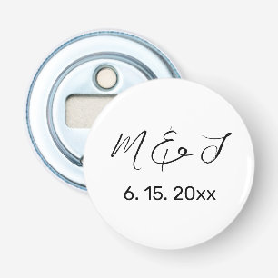 Décapsuleur Mariage moderne à main noire blanche