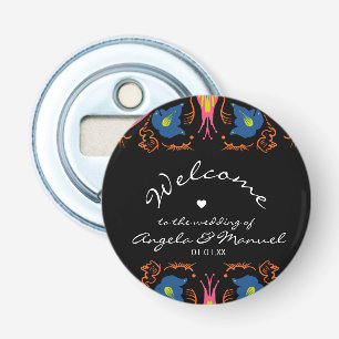 Décapsuleur Mariage noir floral indien éléphant